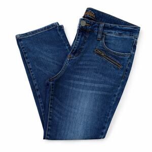 Kut from the Kloth Diana Skinny Jeans Size 10 Medium Wash Zip Detail